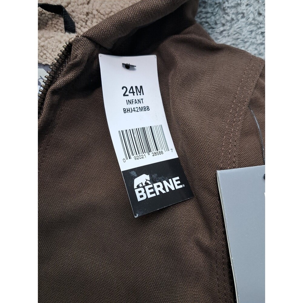 BERNE Coat Boys Sz 24 Months Infant Toddler Duck Canvas Quilted Zip Work Chore - Picture 3 of 8